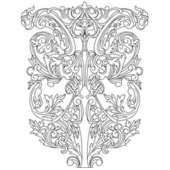Fototapeta premium Vintage baroque ornament, corner. Retro pattern antique style acanthus.