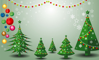 Merry Christmas and New Year Background. Vector Illustration EPS10.