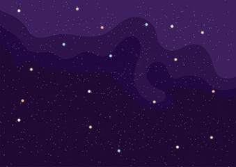 Fototapeta premium Vector background with space and stars. Vector illustration.