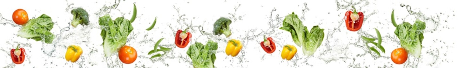 Vegetables on the background of water, apron