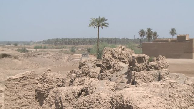 Babylon, Hillah, Iraq / December 2018: The ancient city of Babylon 