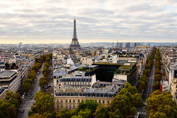 Fototapeta na wymiar Paris cityscape with Eiffel Tower