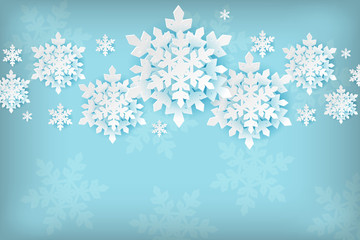 christmas background with snowflakes and place for text