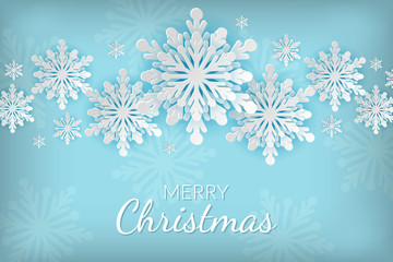 Fototapeta na wymiar christmas background with snowflakes and place for text