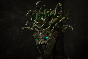 Cosplay Medusa, creature of Greek mythology. pieces made by hand with goldsmiths and metals such as...