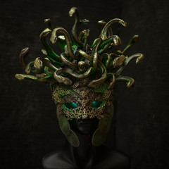 Head Medusa, creature of Greek mythology. pieces made by hand with goldsmiths and metals such as...