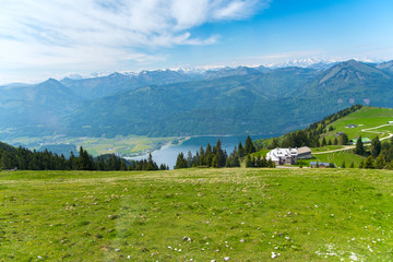 St. Wolfgang mountain top with lake and city view
