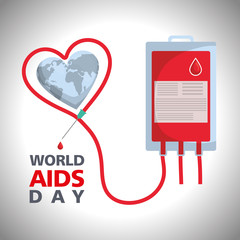 world aids day with blood bag