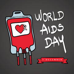 world aids day with blood bag