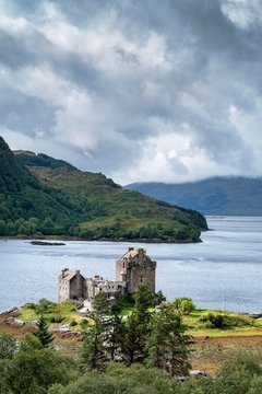 Eilean Donan Castle at Dornie, Western Ross, Scottish Highlands, Scotland, United Kingdom, Europe