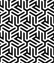 Vector monochrome seamless pattern. Abstract geometric pattern.