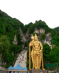 This great statue stands at the foot of hundreds of stairs leading up into a giant cave filled with bats and monkeys