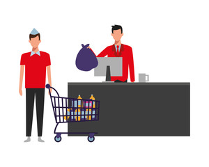 People shopping at supermarket