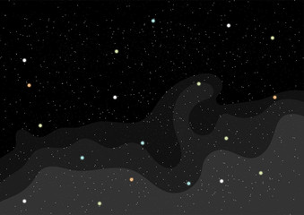 Obraz premium Vector background with space and stars. Vector illustration.