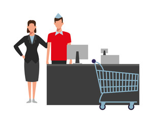 People shopping at supermarket