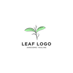 Natural leaf logo template design inspiration