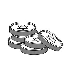 jewish coins isolated icon
