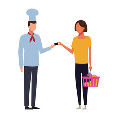 Fototapeta premium People shopping at supermarket