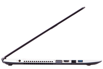 Half open thin laptop