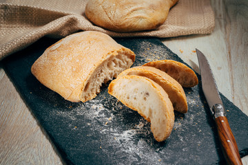 homemade fresh sliced bread