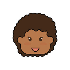 cute little black boy head character