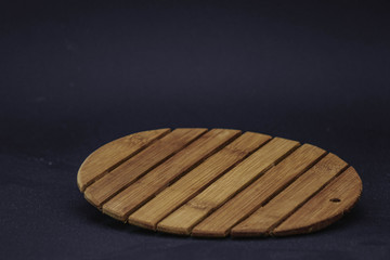 wooden lining on black background