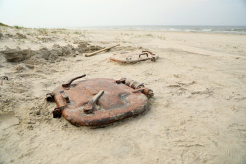 Bunker under the sand in beach