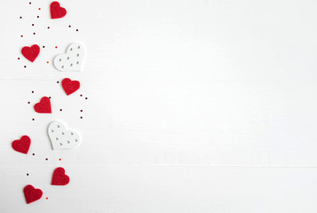 Background for a banner with hearts. Background frame to the day of lovers. Card with hearts. Heart shape background.