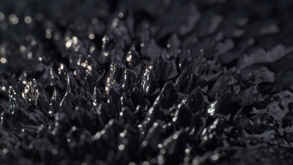 The natural phenomenon of magnetism ferrofluidic substances under the action of a neodymium magnet...