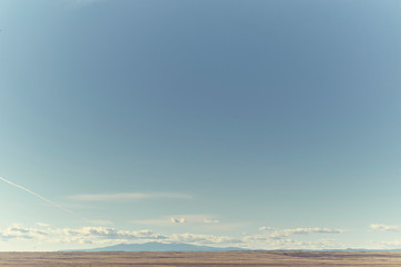 big blue sky and horizon