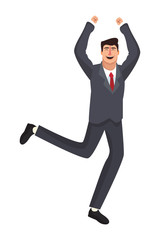 Happy executive businessman cartoon