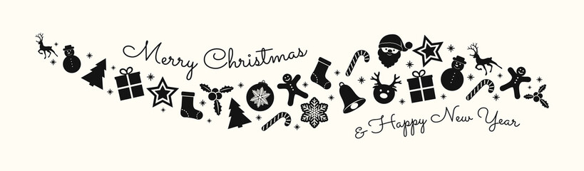 Christmas background with elements. Vector.