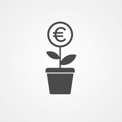 Euro plant vector icon sign symbol