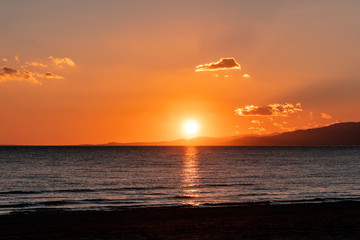 Beautiful sunset above the mediterranean sea in Spain