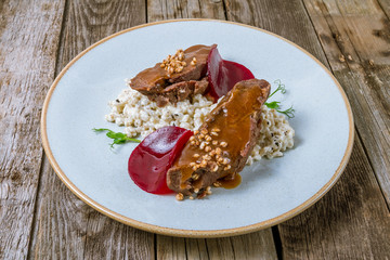 Beef cheeks on plate
