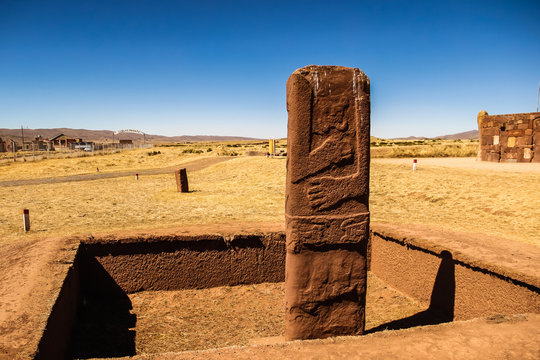 Ancient city, Tiahuanacu, Puma Punku, Tiwanaku, Bolivia.