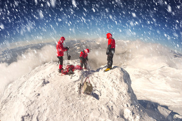 training of climbers on top