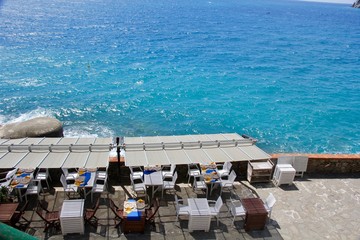 Obraz premium Beach at Cinque Terre in Monterosso al mare, Italy