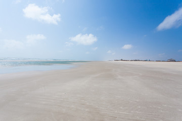 White sand dunes panorama from Lencois Maranhenses National Park, Brazil.