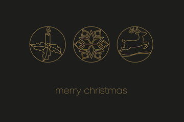 Einladung mit Weihnachtsmotiv in schwarz und gold