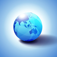 Asia and Australia, Background with Globe Icon 3D illustration