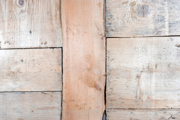 wooden blocks collage as a vintage background. grain wood texture close-up