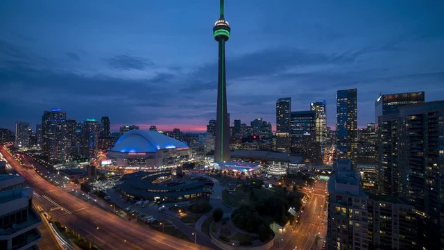 Sunset City Skyline Toronto CN Tower