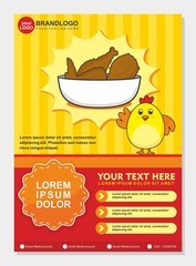 Food brochure template design with yellow and red color