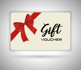 gift voucher card with ribbon red
