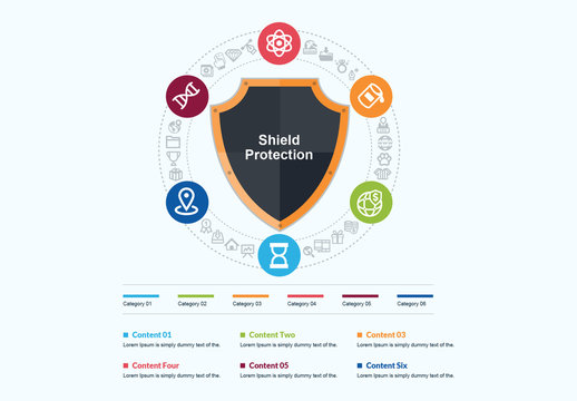 Shield Protection Infographic Layout