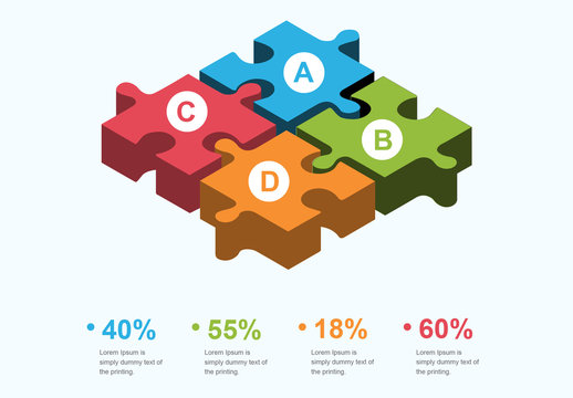 3D Puzzle Infographic Layout