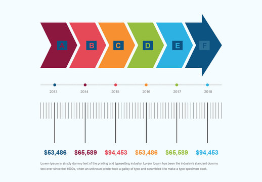 6 Step Arrow Infographic Layout