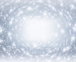 snowflakes and stars descending on background