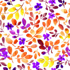 Leaves and flowers pattern